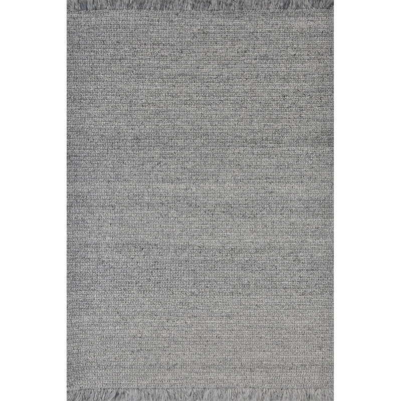 Tapis argenté tissé à la main Deantwan, Rectangle 5 x 8