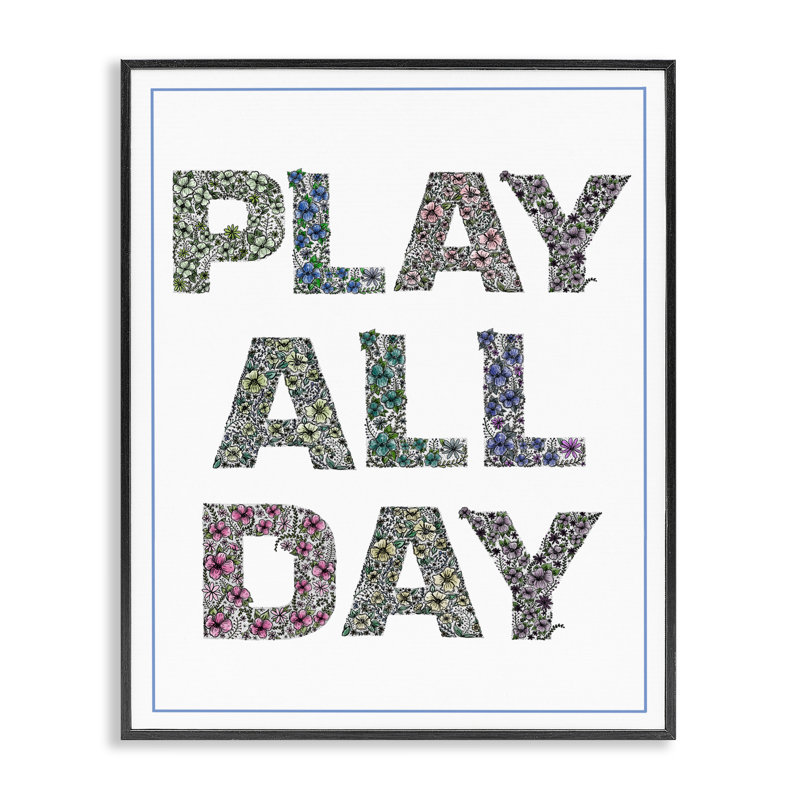 «Play All Day in Florals», giclée encadrée, design par Jennifer Stith, Noir, H 30 po x l 24 po