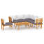 Ensemble de canapé modulaire d'extérieur 7 pièces Roma, table basse, bois d'acacia