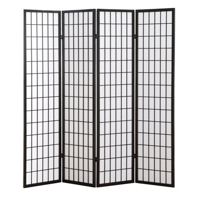 4 Panel Oriental Shoji Screen / Room Divider by Ebern Designs