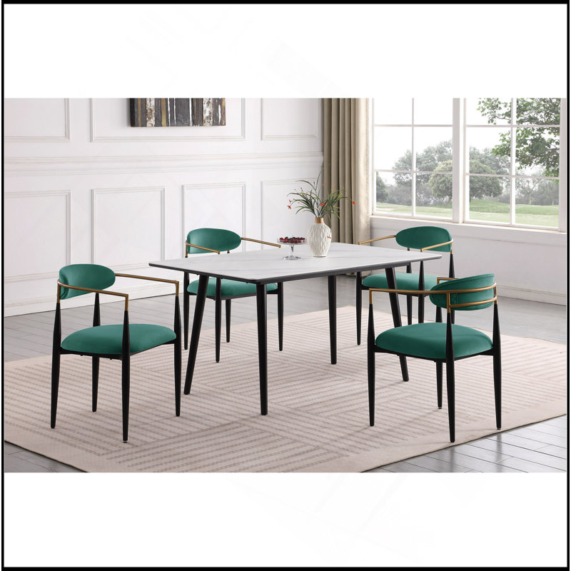 Ensemble de chaises rembourrées 2 pièces, Vert