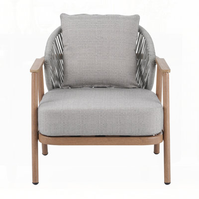 Fauteuil club d'extérieur en corde avec coussin