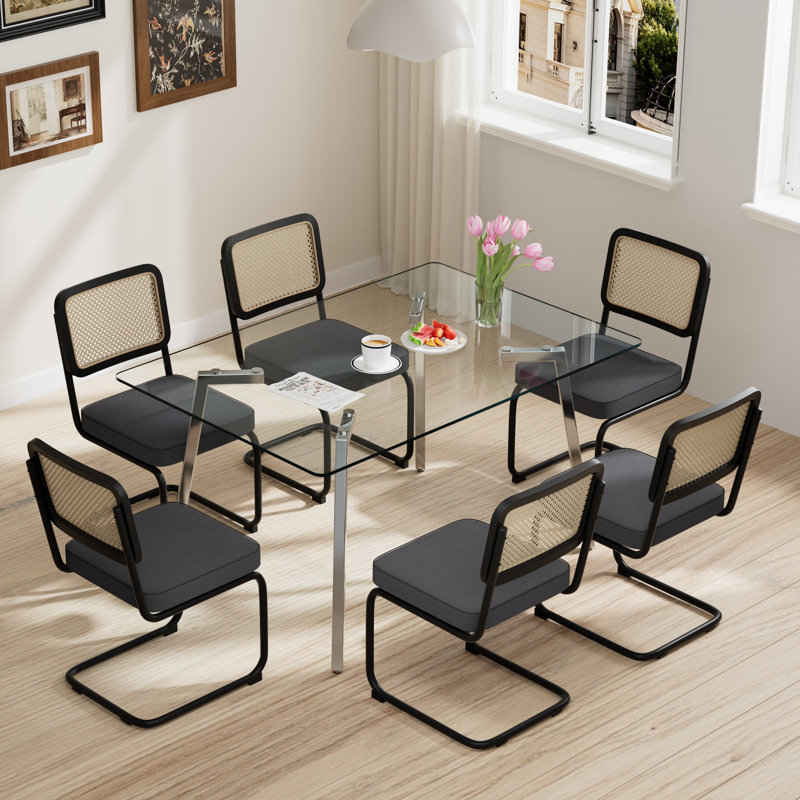 Ensemble de salle à manger rectangulaire, Black, 7