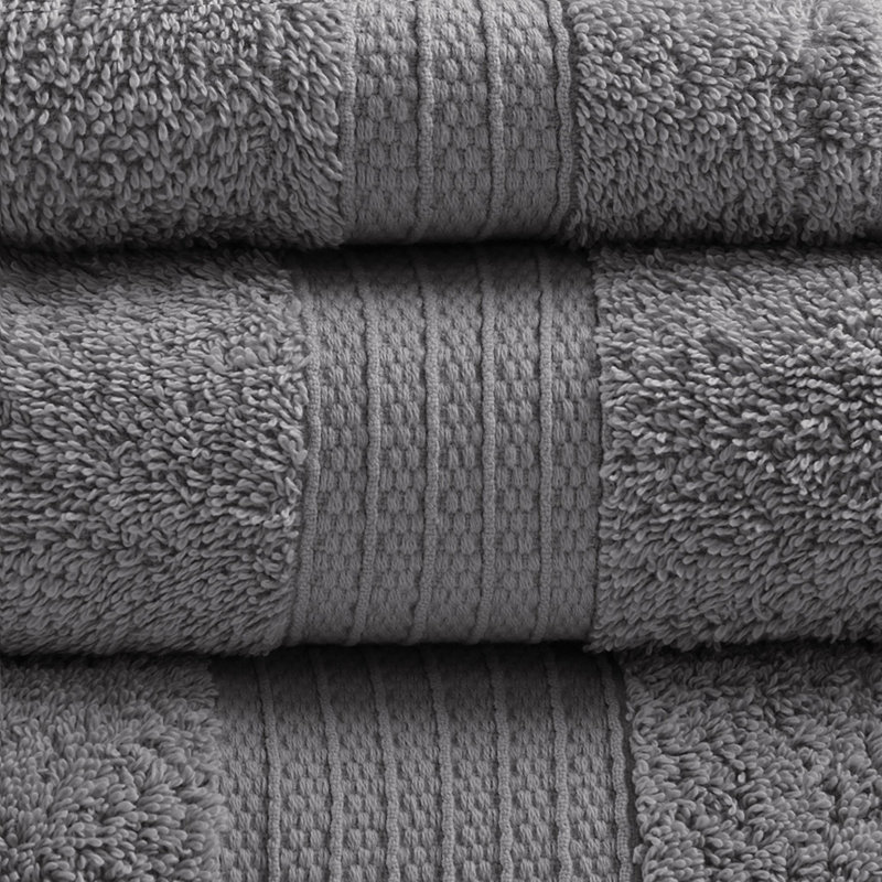 6 Piece Cotton Towel Set, Charcoal