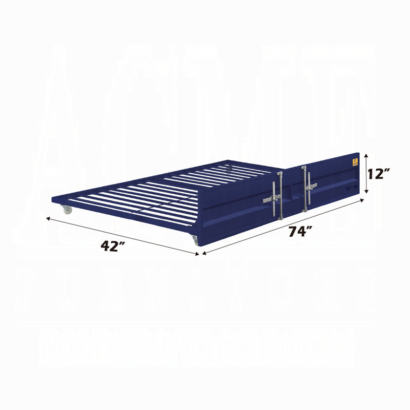 Lit gigogne Gunmetal, Bleu