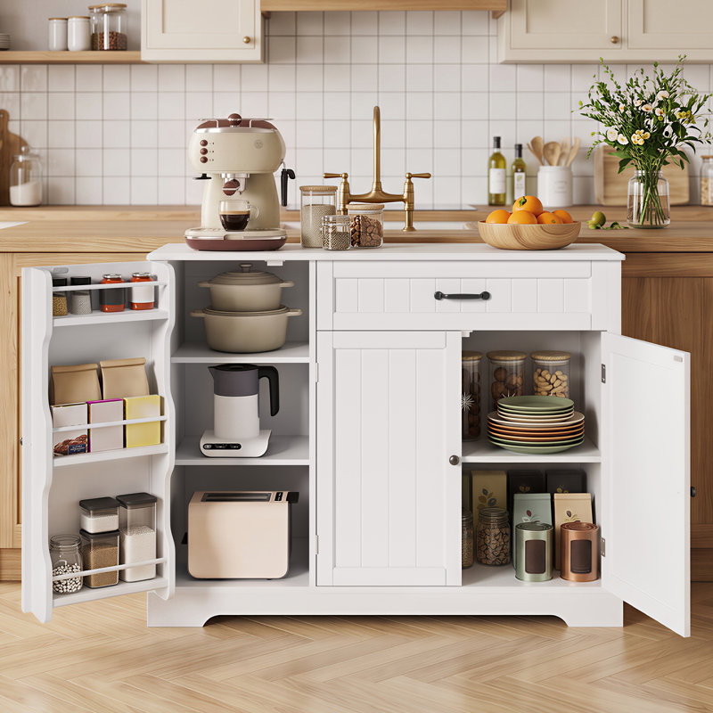 Garde-manger autoportant avec 3 portes et 1 tiroir Bayview, White