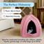 Maison pour chat PETMAKER - Lit d'intérieur avec coussin en mousse amovible - Tente pour chiots, lapins, cochons d'Inde, hérissons et autres petits animaux - Rose-99278443