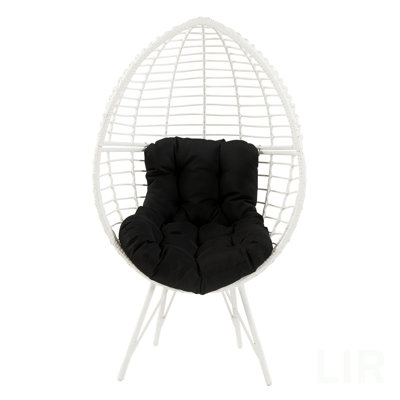 Black And White Patio Chair With Removable Cushion, Chair