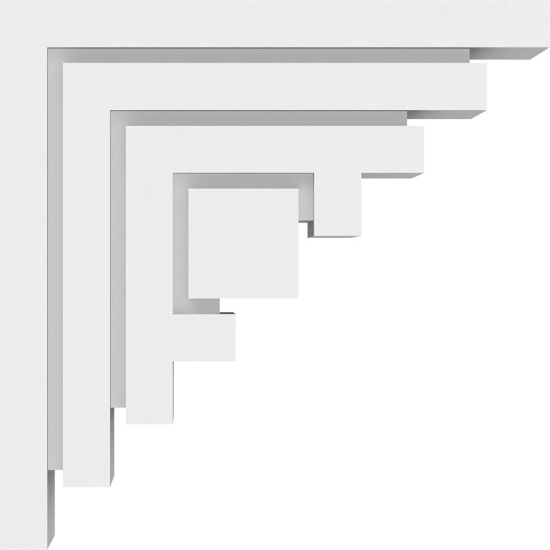 3 1/2"W x 12"D x 12"H Standard Landon Architectural Grade PVC Bracket, 12" H x 3.5" W x 12" D