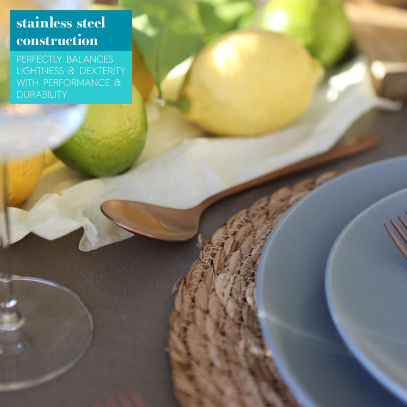 Argon Tableware Stainless Steel Dessert Spoons , Copper