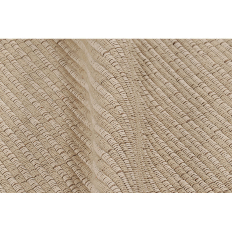 Rug & Kilim’S Accent Kilim, Square Rug In Textural Purple And Cream Stripes