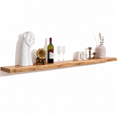 Carsin Irregular Reclaimed Elm Floating Wall Shelf