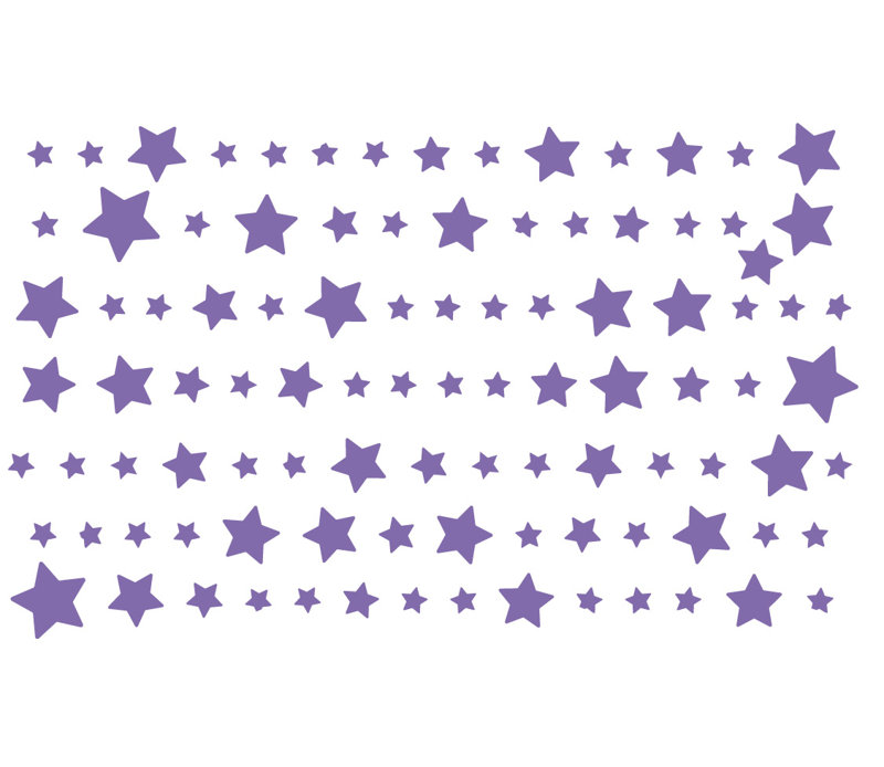 Décalcomanie murale nuit starry, H 22 po x l 36 po x P 0,01 po, Lavande
