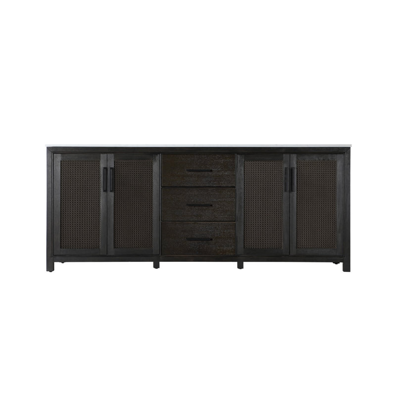 84 inch Double Bathroom Vanity, Chocolate Oak