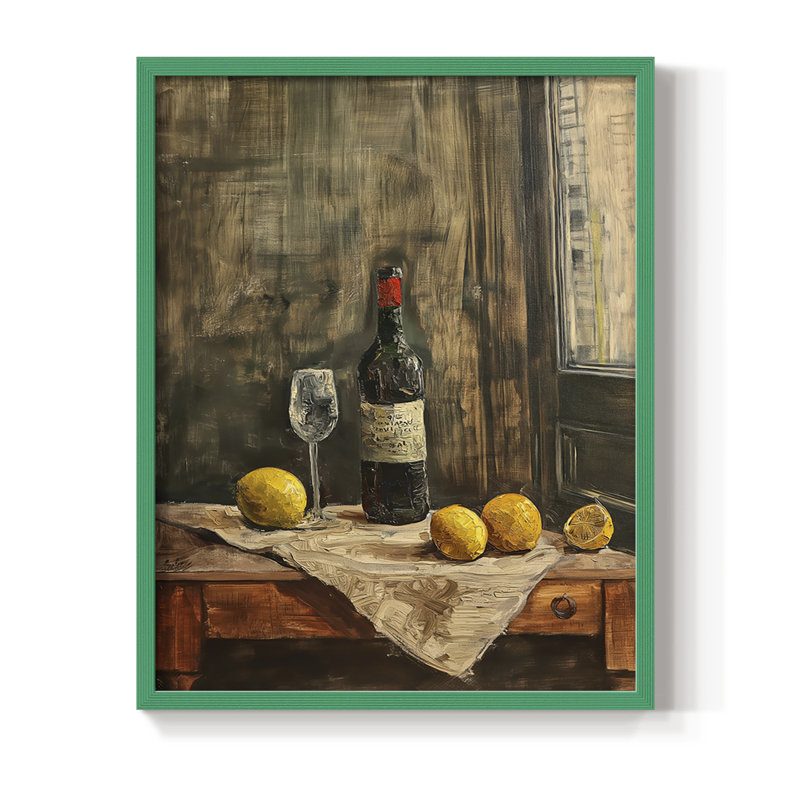 Reproduction encadrée FLORAL Series DCCxxix - bois massif, Vert, H 15 po x l 12 po