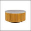 Table basse ronde avec rangement en marbre naturel / faux blanc Voir ci-dessous