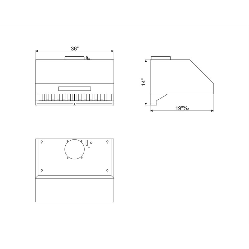 Hotte universelle sous l'armoire 36 ", 36"