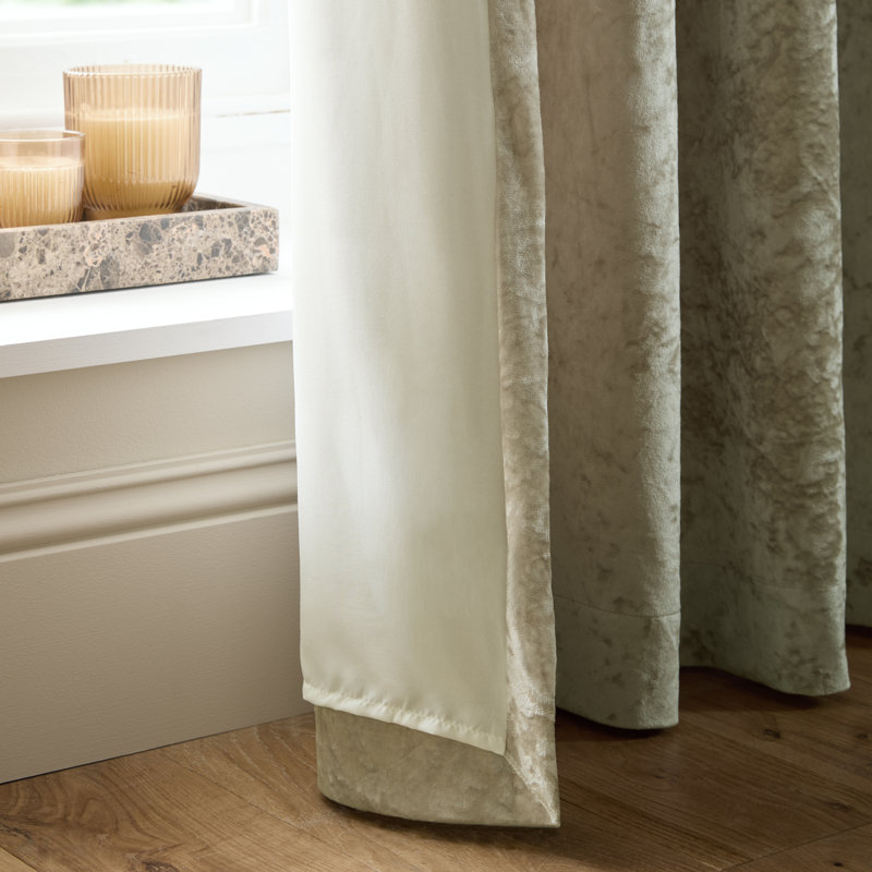 Crushed Velvet Eyelet Sheer Curtains, Natural, 168cm W x 229cm D