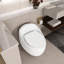 Toilette de salle de bain en céramique en forme d'œuf - blanc brillant, 1,28 chasse simple, luminaire moderne de forme blanche, siège hygiénique-121676137