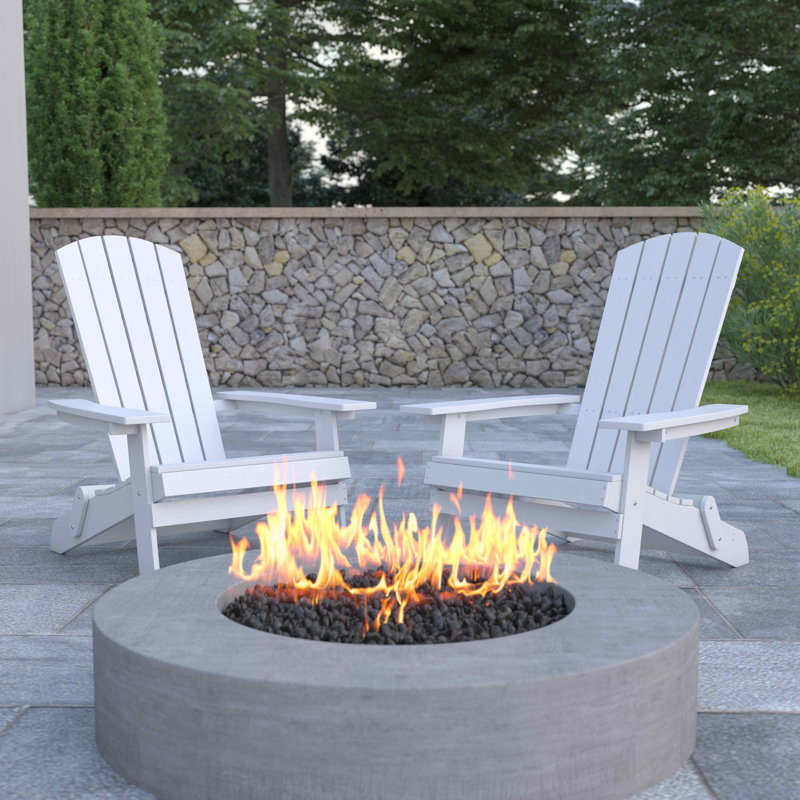 Chaise Adirondack pliante en résine Balasi, Blanc