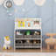 Bibliothèque avec 6 bacs de rangement en tissu, bibliothèque multifonctionnelle et rangement pour jouets