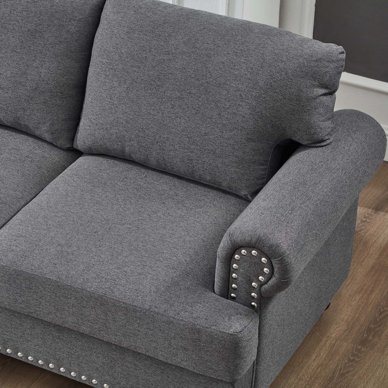Canapé en tissu 83 po, Gris