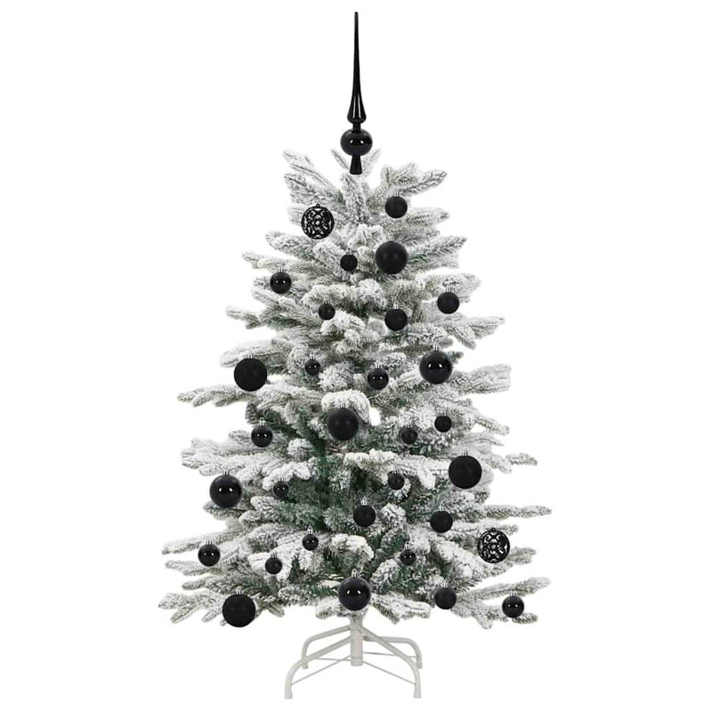 Artificial Hinged Christmas Tree White PE and PVC, 3.94 ft