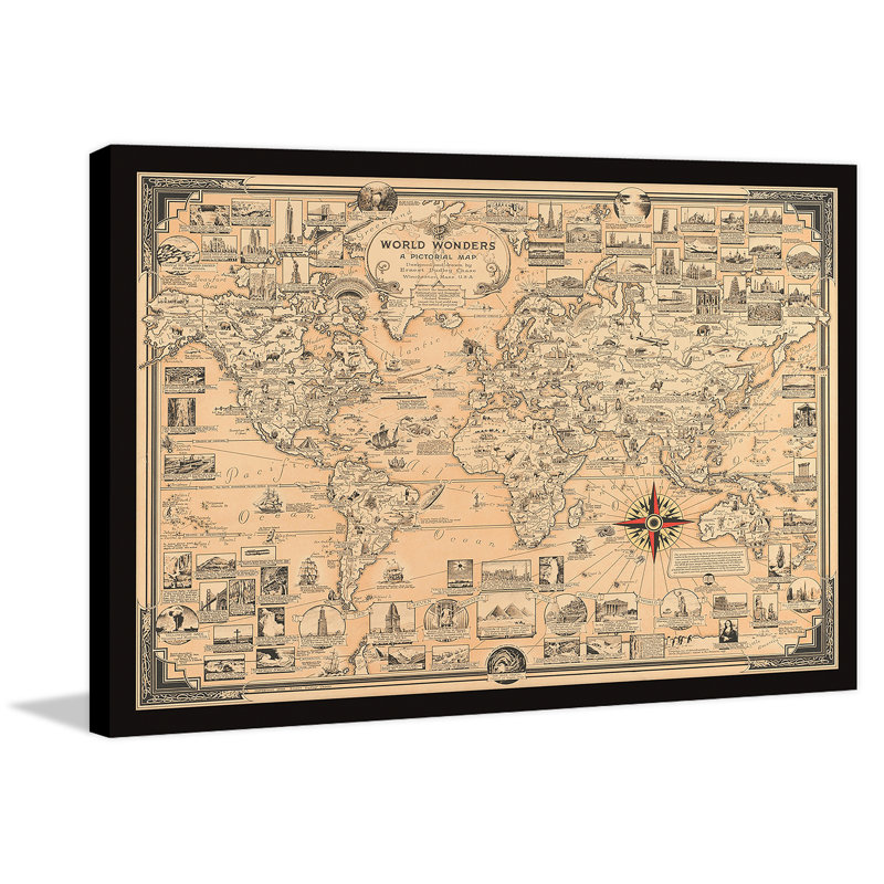 " World Wonders ", 16" H x 24" W x 1.5" D