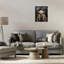 «Happy Classic Lamb», toile encadrée flottante grise par Karen Burke-2085091785-2085091796