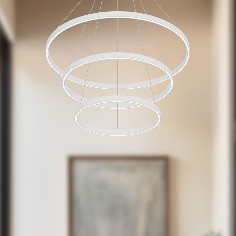 Cerchio 3 - Light Chandelier, White, 1.38" H x 31.5" W x 31.5" D, No Bulb Included