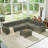 Dona 7-Piece Corduroy Upholstered Modular Sectional With Ottoman, Pillowtop Arm-105384840