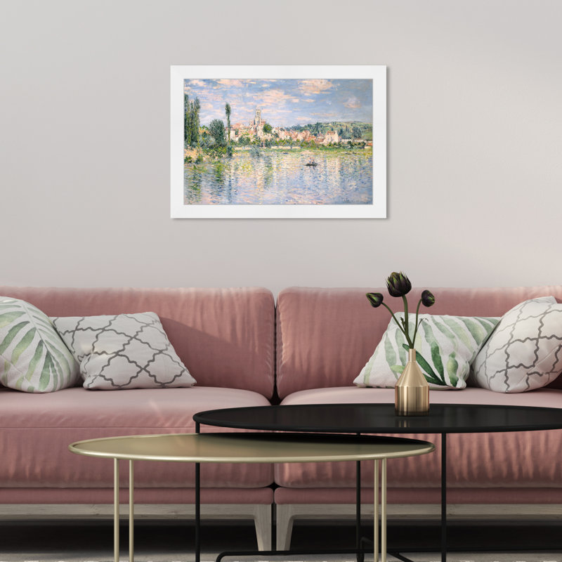 Blue ''French Landscape In Summer'' " French Landscape In Summer " by Oliver Gal Painting Print, White Framed, 12." H x 17" W