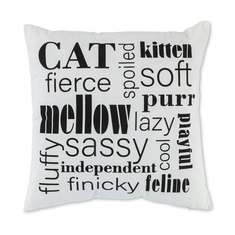 Set of Two 17.7-in L Indoor/Outdoor Decorative Cat Themed Accent Pillows