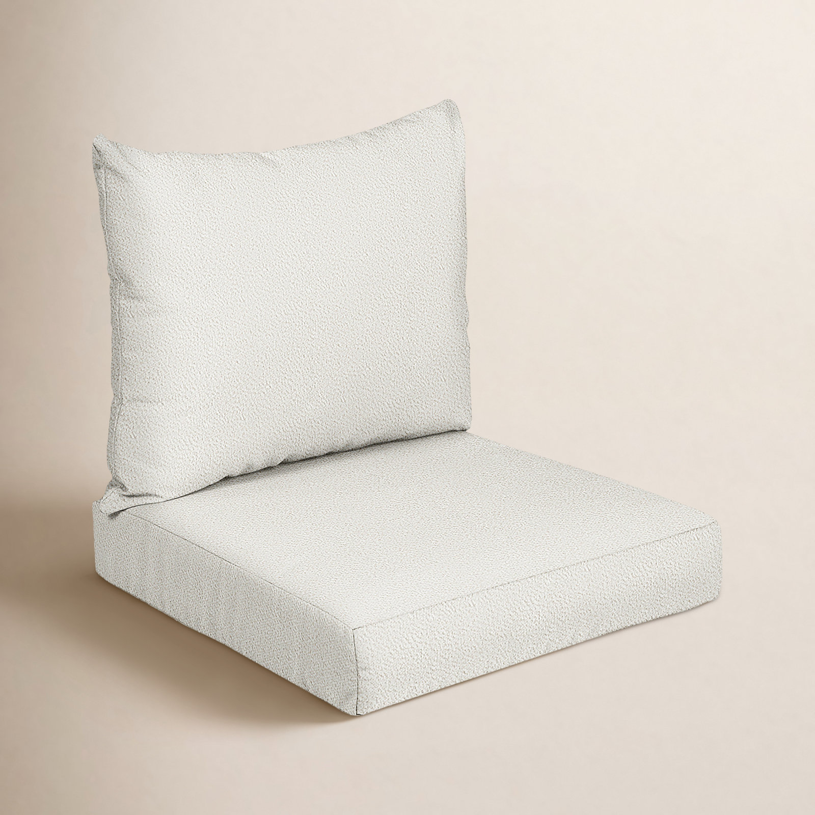 30" Seat and Back Cushion, Ivory, 22.5 in W x 22.5 in D x 5 in H
