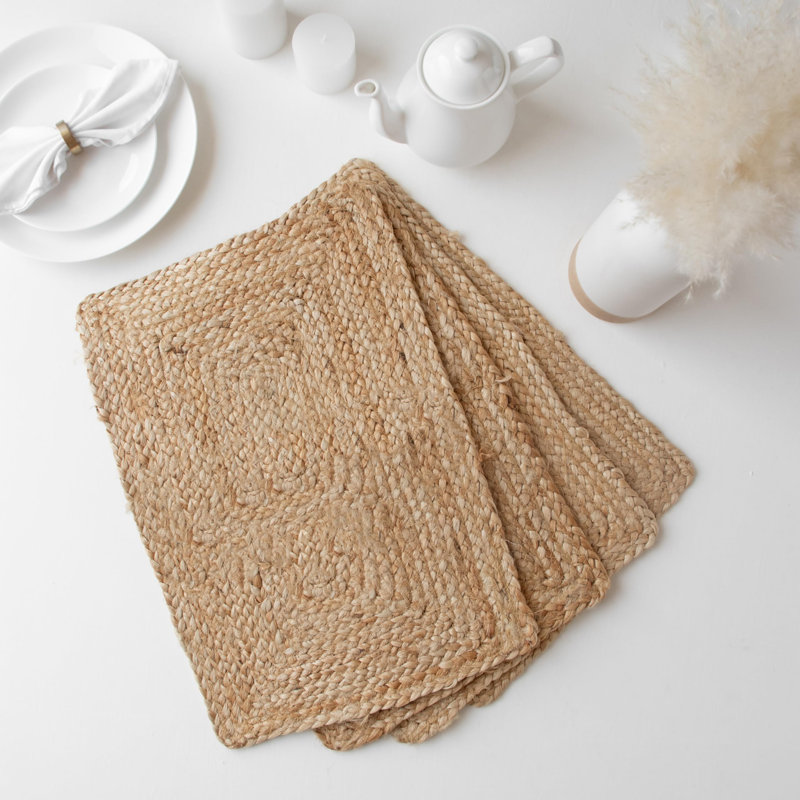 Jute Placemats | 13" x 19" | Set of 4 | Natural
