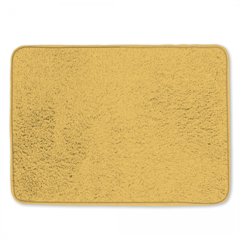 Tapis de bain uni à fond jaune, 34 po L x 21 po L