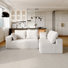 Canapé d'angle modulaire moderne 4 places Sophy Aruba, revêtement en tissu peluche Cloud Plush, aucun assemblage requis