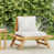 White Cushion/Teak Frame