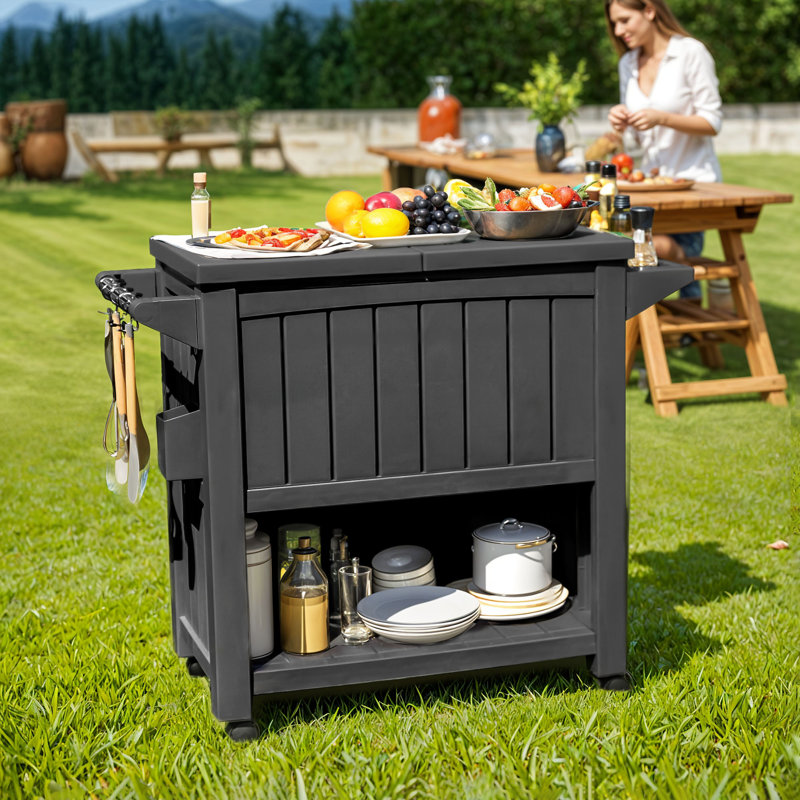 YITAHOME 85 Quarts Ice Chest with wheels, Black