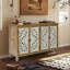 Armoire décorative avec 4 portes, buffet de style campagnard avec rangement, crédence moderne pour le salon et la salle à manger