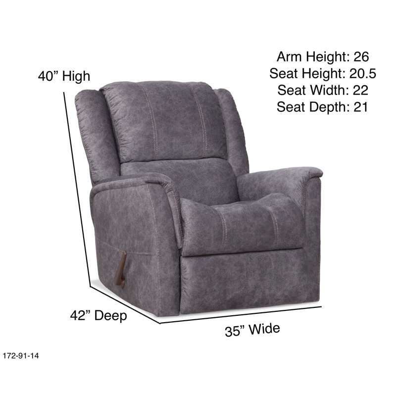 Gajala Upholstered Recliner, Gray Polyester