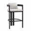 Tabouret de comptoir d'extérieur en aluminium, chaise de bar, structure noire avec coussin gris, ensemble de 4