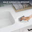 Plan de toilette double lavabo en surface solide de 72 pouces avec lavabo intégré, profil mince de 0,56 pouce, comptoir de salle de bain moderne blanc