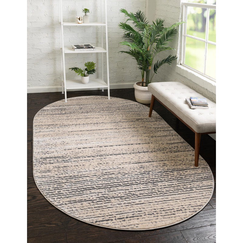 Abstract Indoor Rug, Oval 5' x 8'