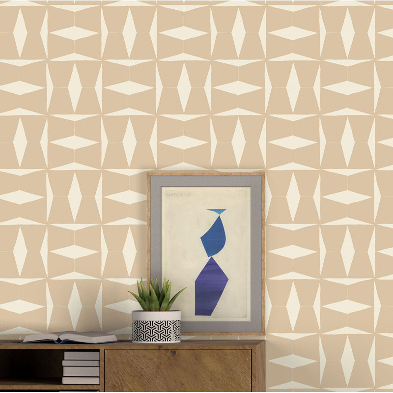 Albie Geometric Wallpaper Roll by Susan Hable, Neutral/Cream