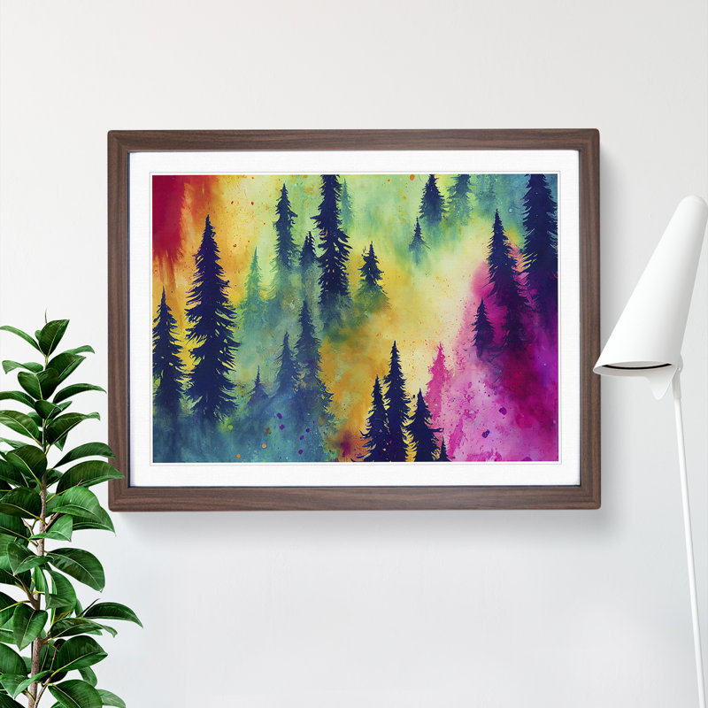 Summer Forest Colours Vol.3 1 Piece Single Picture Frame Wall Art, 34cm H x 46cm W x 2cm D, Walnut Framed