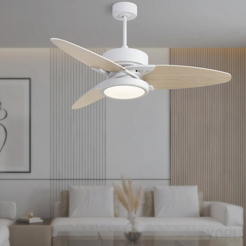 Light Pro 52 In. Led Indoor White Smart Ceiling Fan With Remote Control