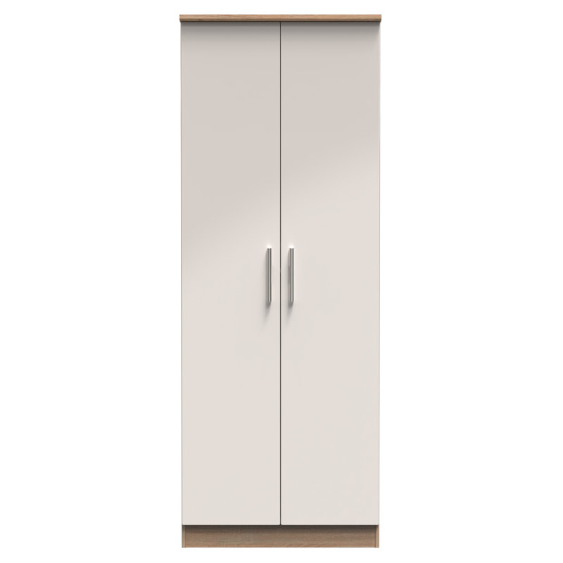 Borgeson Manufactured Wood Wardrobe, Kashmir Gloss/Bardolino Oak