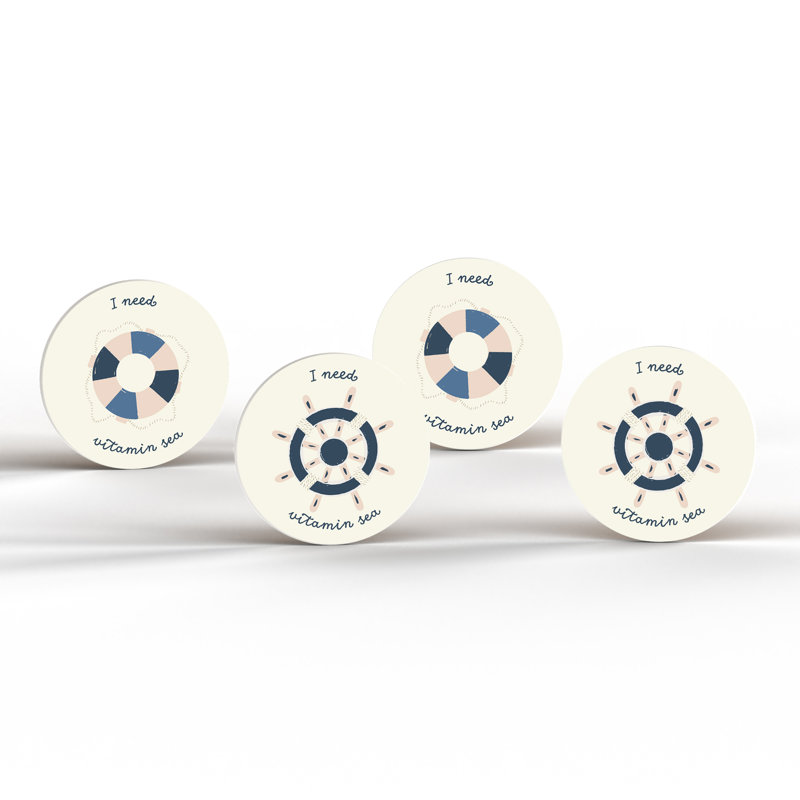Ceramic Round 4 Piece Coaster Set