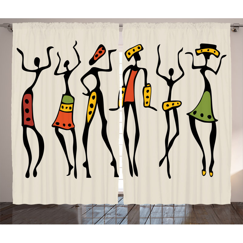 Taghzour Semi Sheer Curtain Pair, 54" W x 108" L